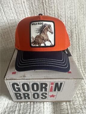 Goorin Bros The Farm The Wild Ride Horse Trucker Hat Orange/Navy Denver Broncos